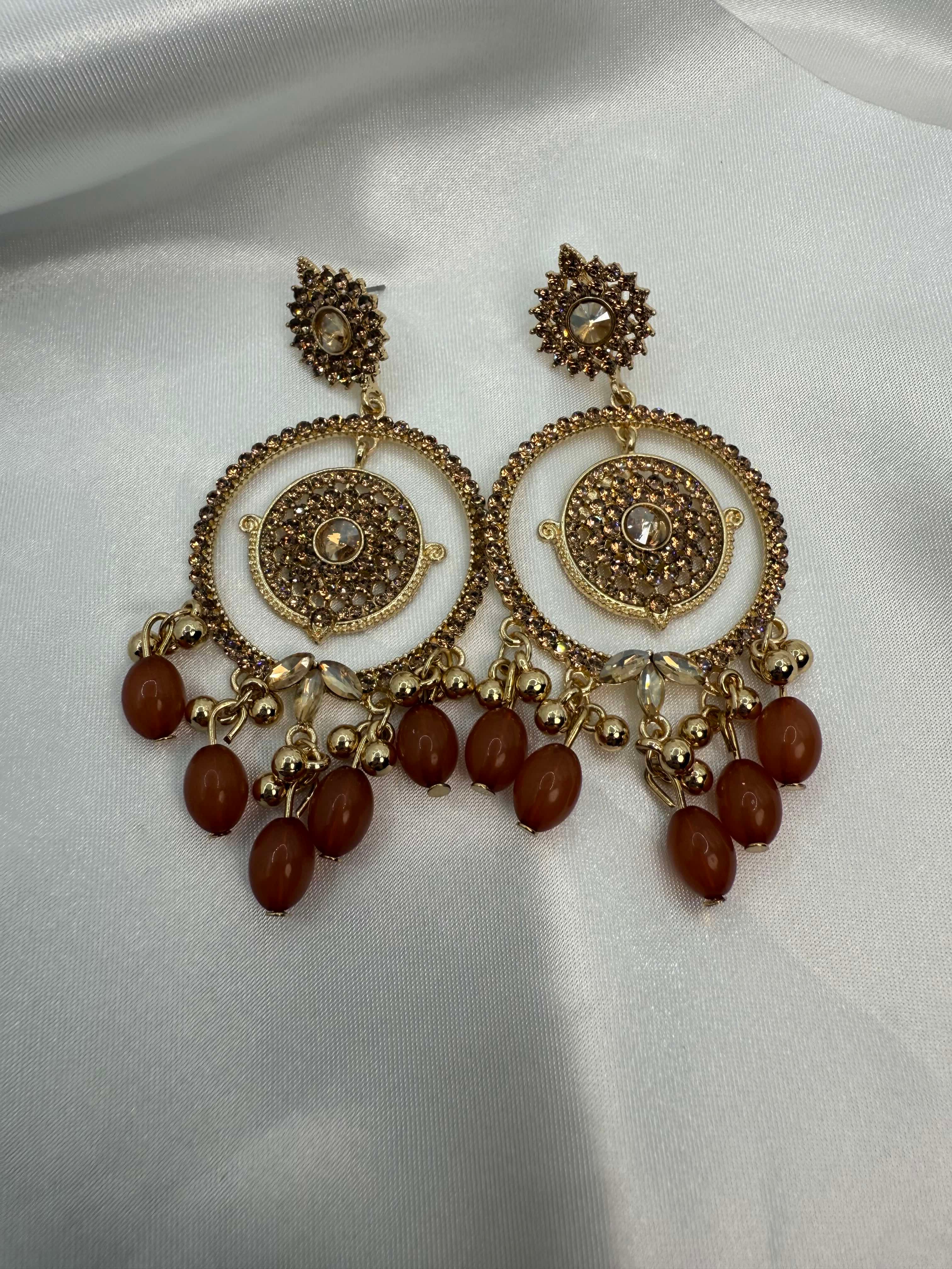 Ayat Pearl Hoops: Elegant Chandelier Earrings - Glam Studio By Annie Usman