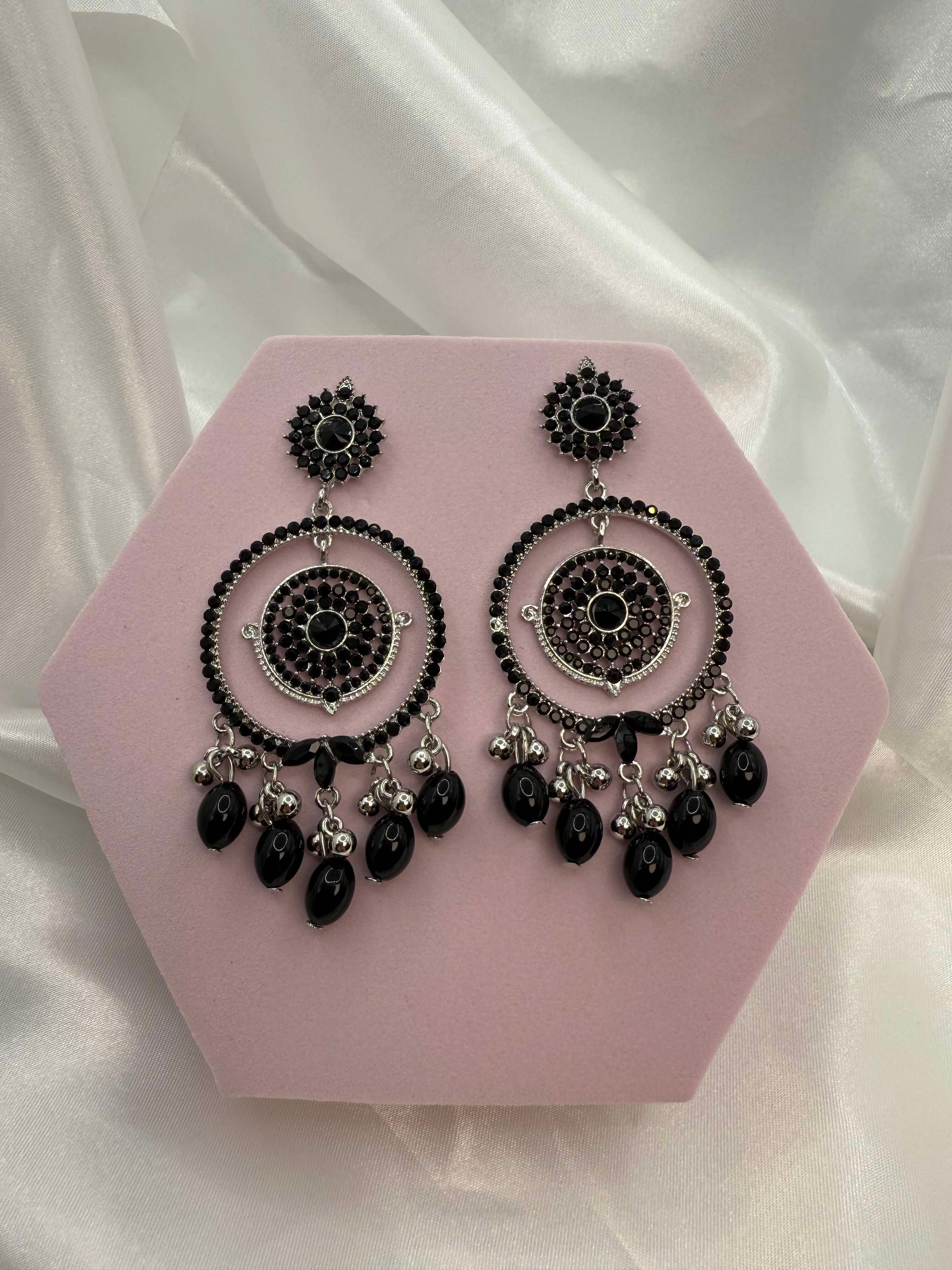 Ayat Pearl Hoops: Elegant Chandelier Earrings - Glam Studio By Annie Usman