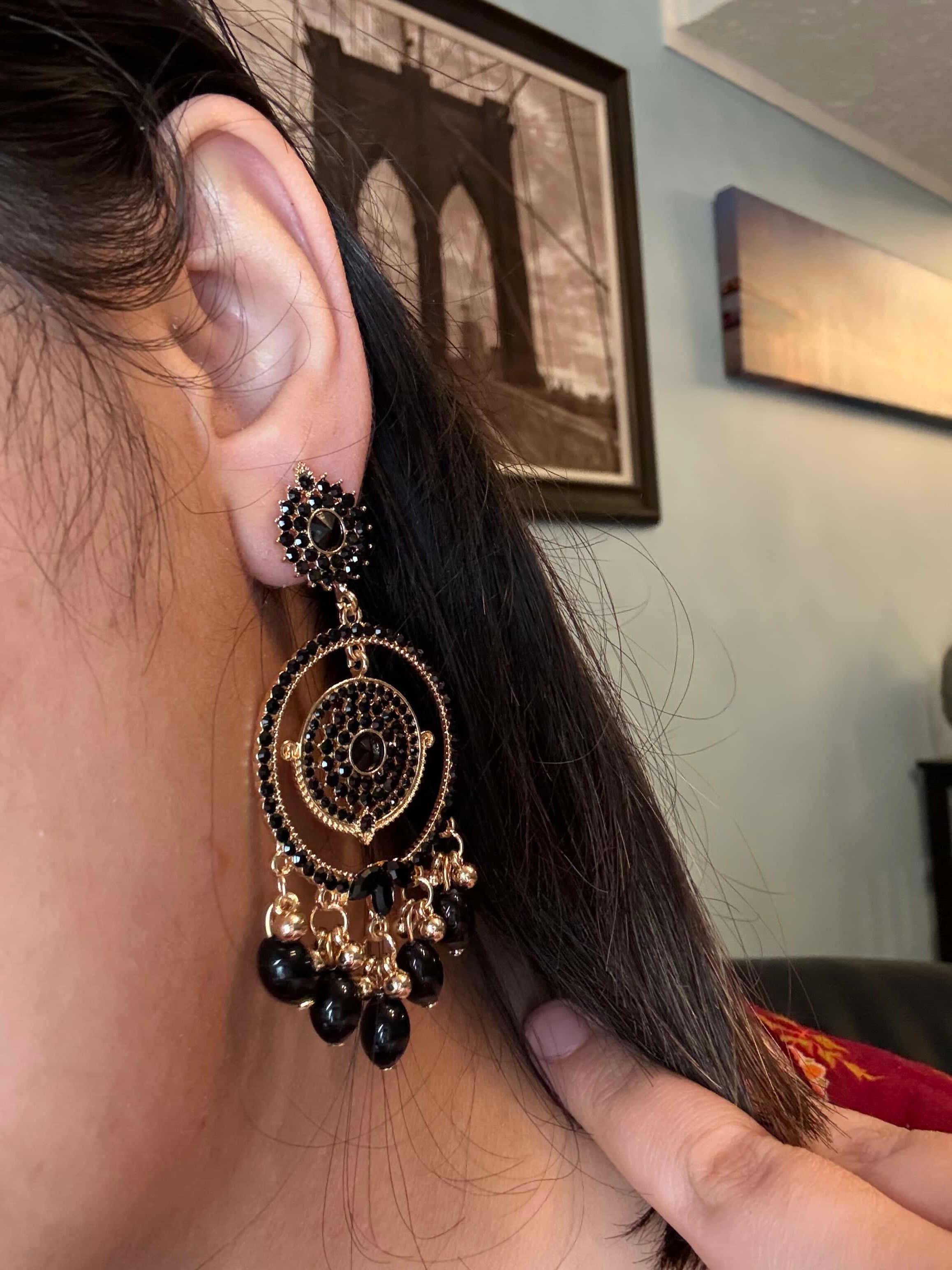 Ayat Pearl Hoops: Elegant Chandelier Earrings - Glam Studio By Annie Usman