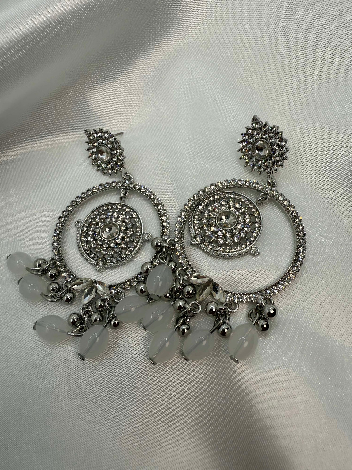Ayat Pearl Hoops: Elegant Chandelier Earrings - Glam Studio By Annie Usman
