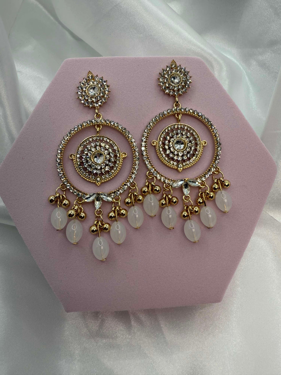 Ayat Pearl Hoops: Elegant Chandelier Earrings - Glam Studio By Annie Usman