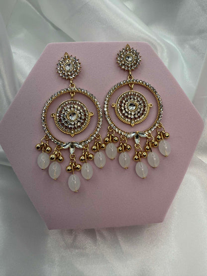 Ayat Pearl Hoops: Elegant Chandelier Earrings - Glam Studio By Annie Usman