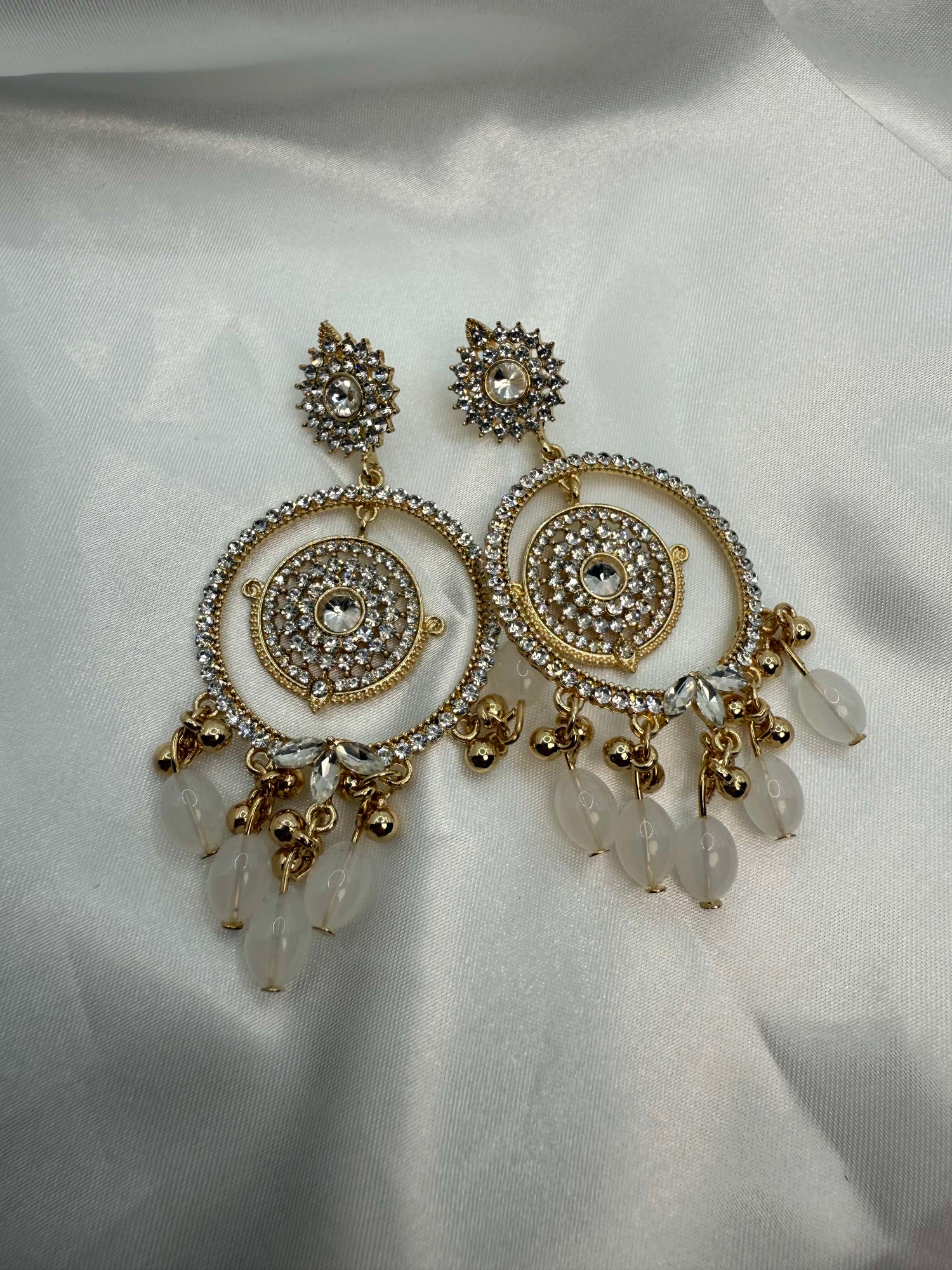 Ayat Pearl Hoops: Elegant Chandelier Earrings - Glam Studio By Annie Usman