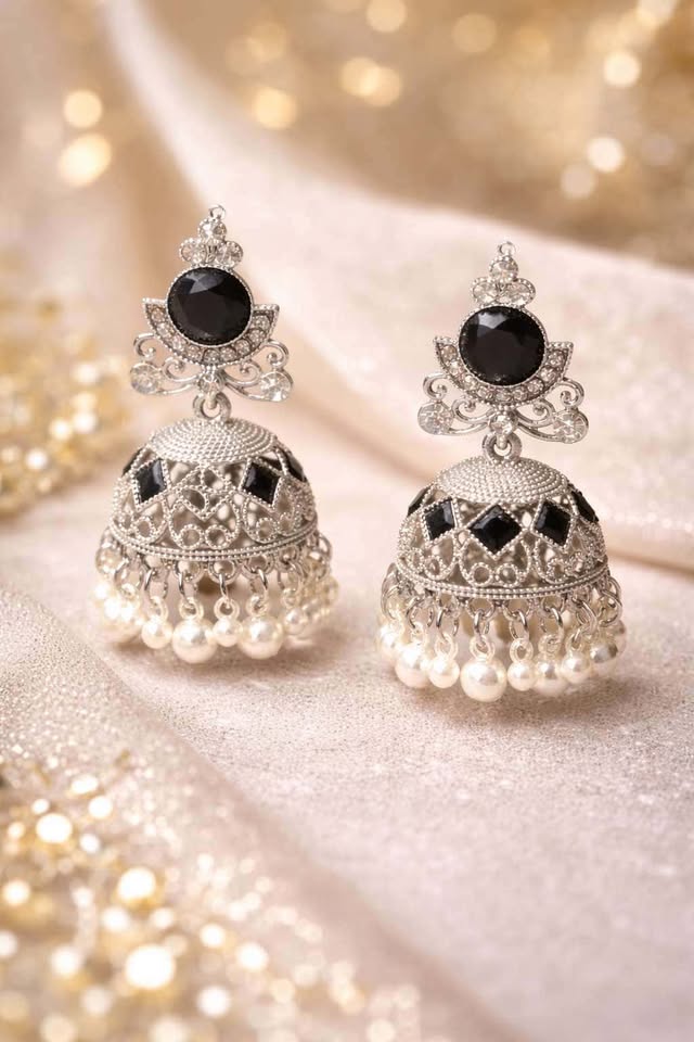 Noor-e-Siyah Antique Jhumka - Glam Studio By Annie Usman