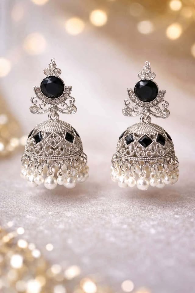 Noor-e-Siyah Antique Jhumka - Glam Studio By Annie Usman