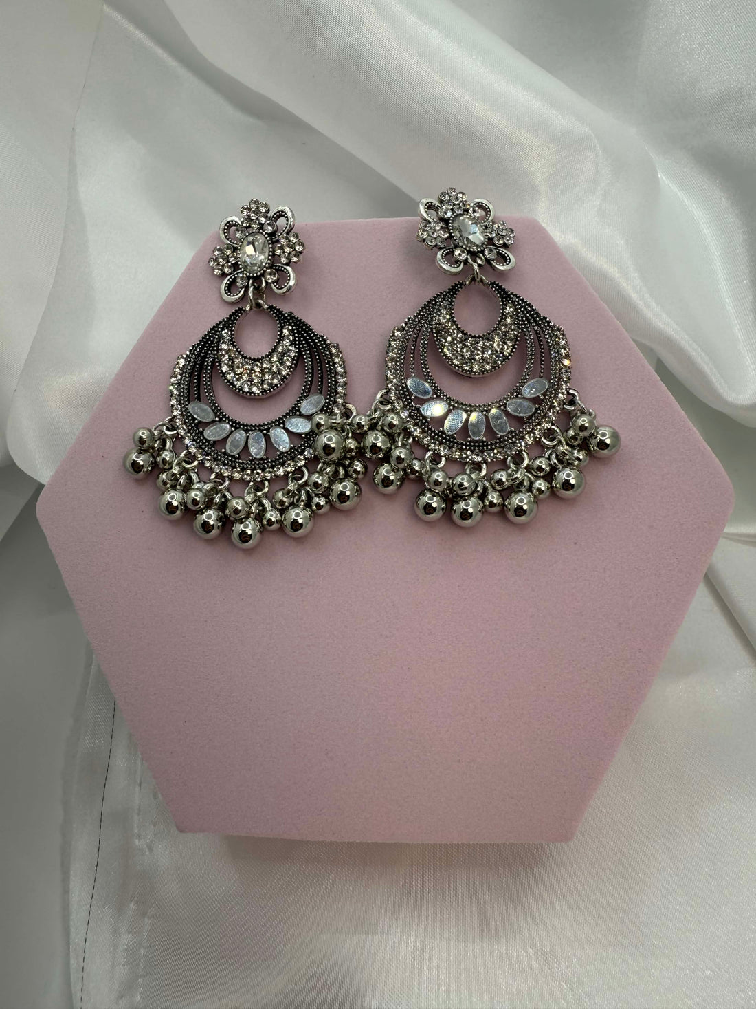 Crescent Stone Stud Earrings | ER 108 - Glam Studio By Annie Usman