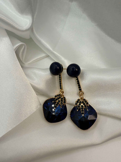 Luxe Glam Drop Earrings | Statement Jewelry with Faux Onyx