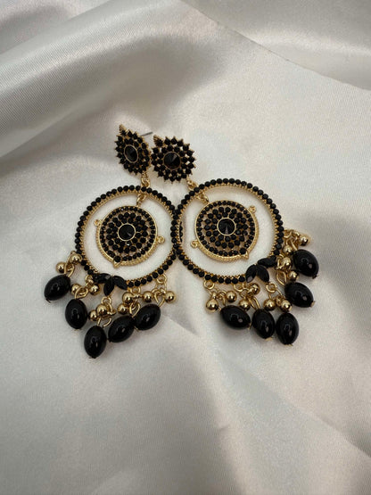 Ayat Pearl Hoops: Elegant Chandelier Earrings - Glam Studio By Annie Usman