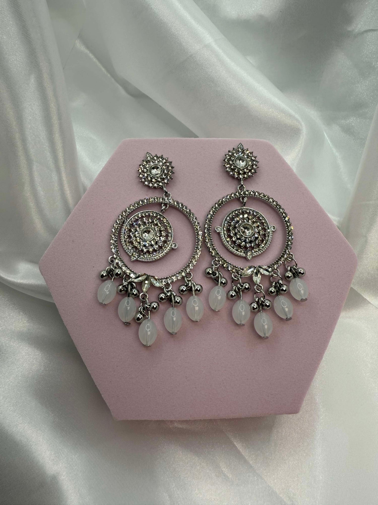 Ayat Pearl Hoops: Elegant Chandelier Earrings - Glam Studio By Annie Usman