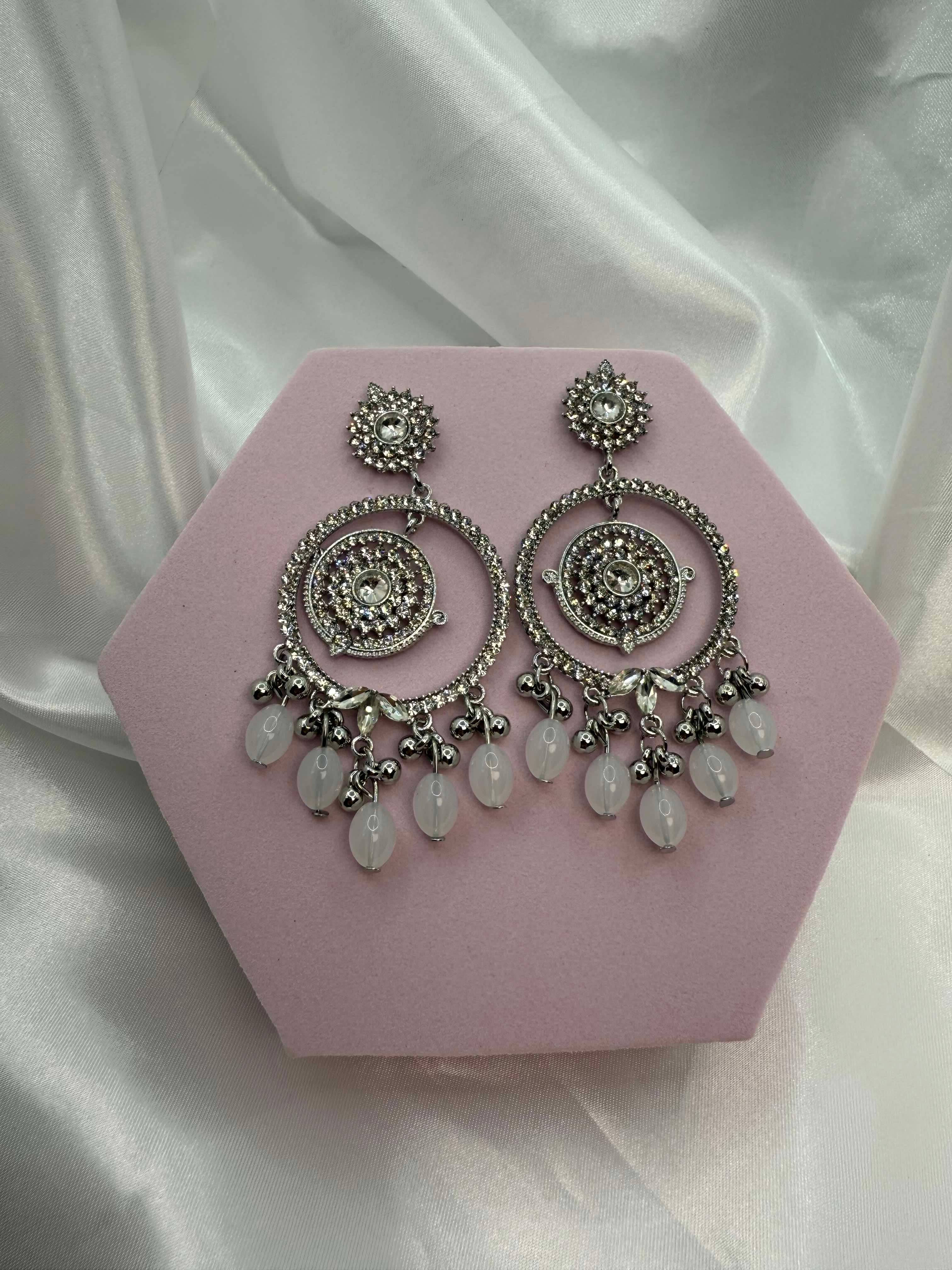 Ayat Pearl Hoops: Elegant Chandelier Earrings - Glam Studio By Annie Usman