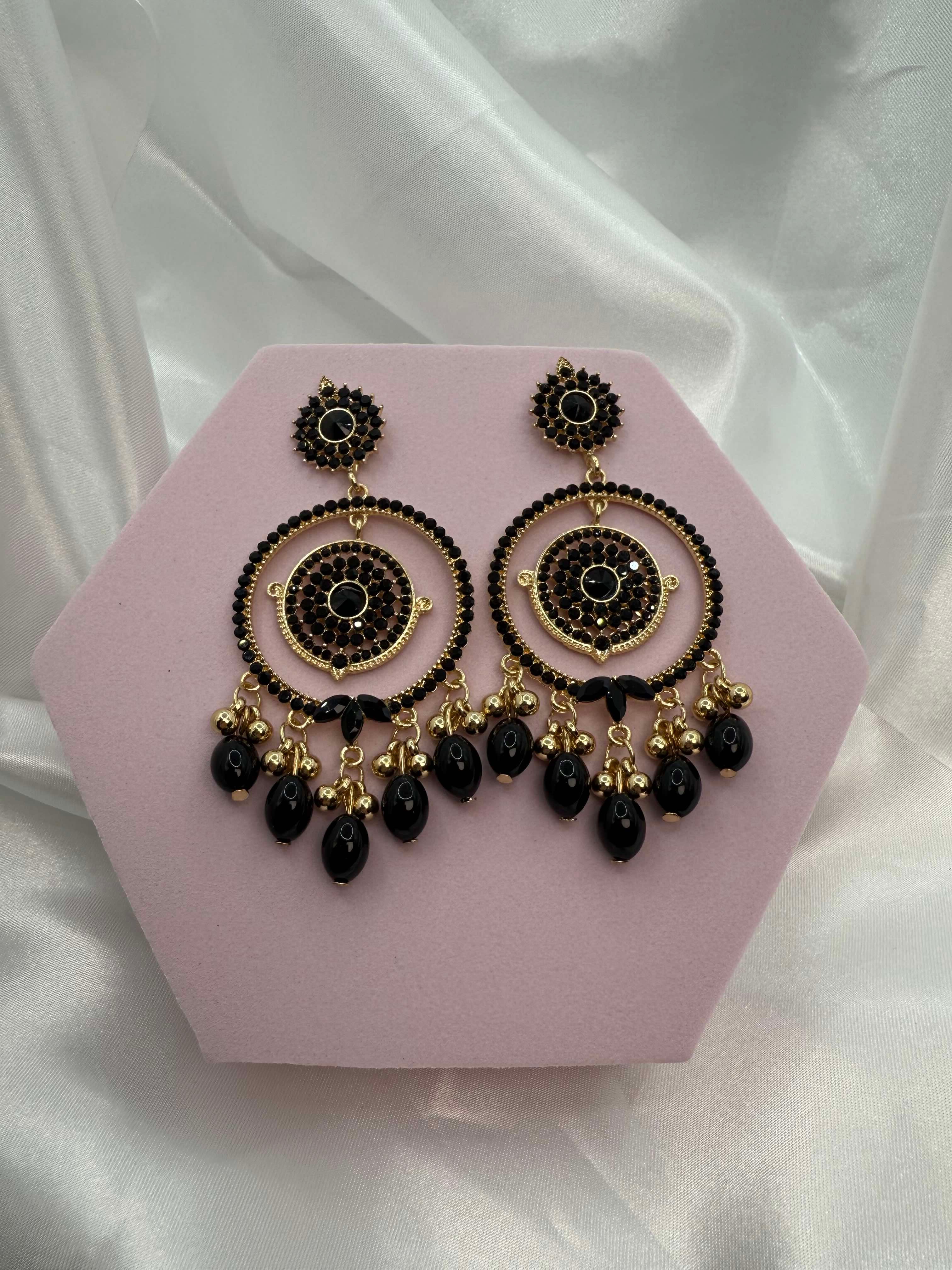 Ayat Pearl Hoops: Elegant Chandelier Earrings - Glam Studio By Annie Usman