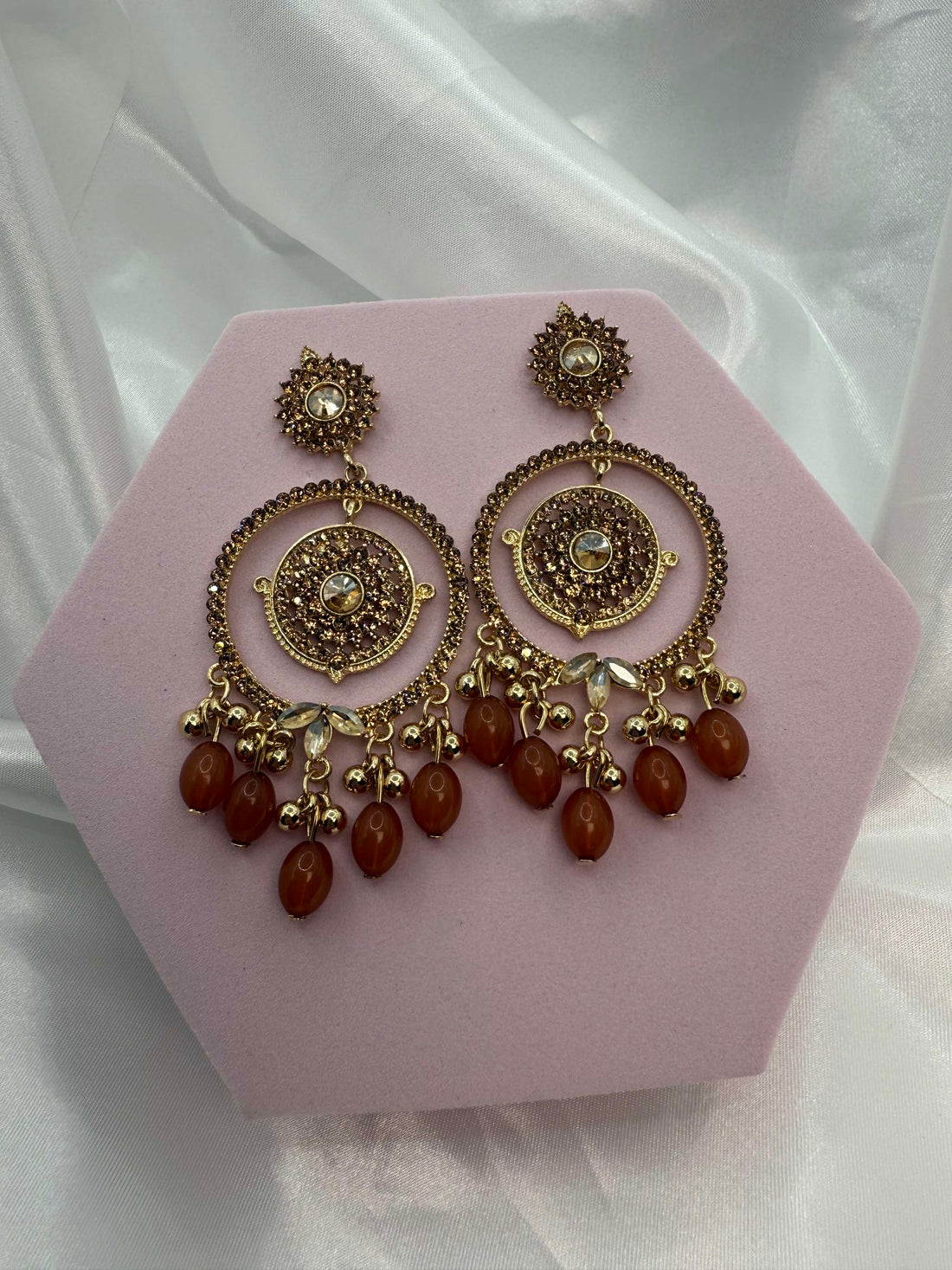 Ayat Pearl Hoops: Elegant Chandelier Earrings - Glam Studio By Annie Usman