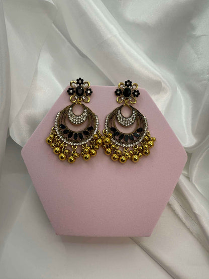 Crescent Stone Stud Earrings | ER 108