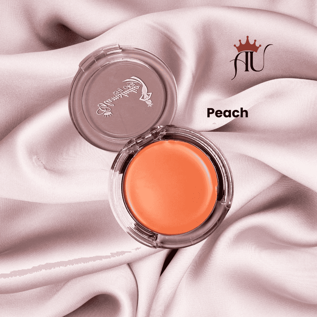 Peach Cream Blush in soft peach tone with creamy, moisturizing, blendable formula for natural flush and radiant finish